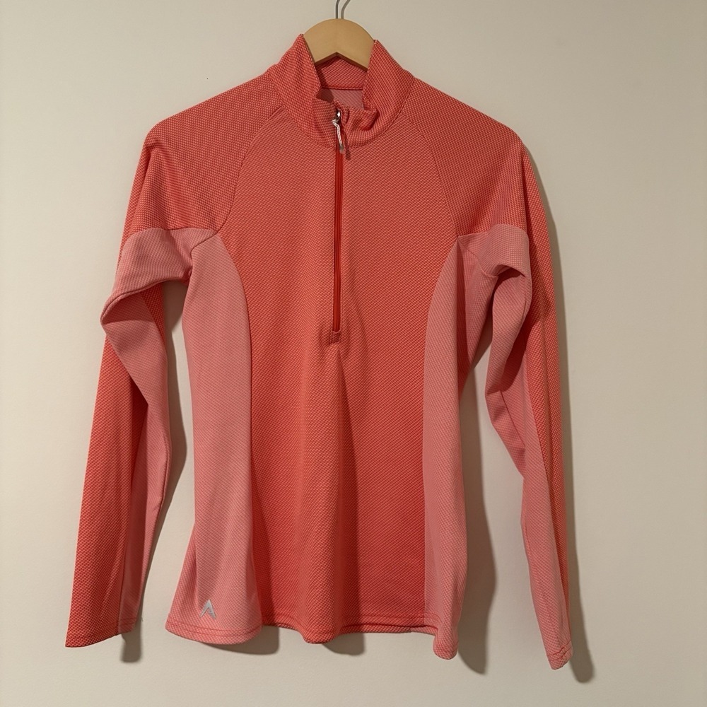 Antigua Womens Small Pink 1/4 Zip Pullover Athletic Golf Long Sleeve‎ Top